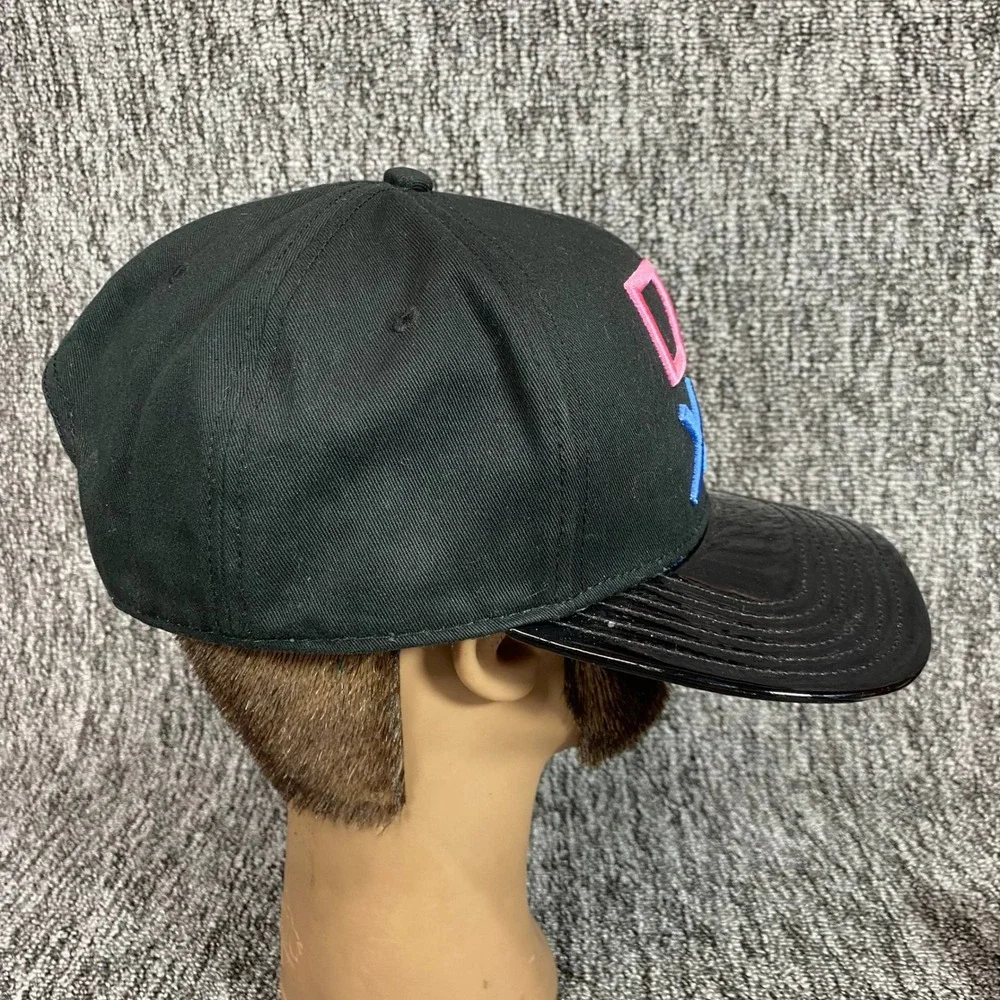 PlayStation Button Logo Snapback Hat Bioworld Patent Brim Blue Bottom Gamer Cap